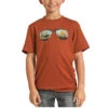 Rock & Roll Cowboy Children's Sunglass Graphic Rust Orange T-Shirt P3T1526 -Rock & Roll P3T1526
