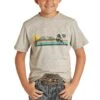 Rock & Roll Cowboy Children's Cowboy Western Grey T-Shirt P3T8004 -Rock & Roll P3T8004Z