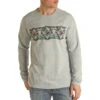 Rock & Roll Denim Men's Long Sleeve Aztec Graphic Grey T-Shirt P8-2612 -Rock & Roll P8 2612Z 43833.1640112994 edited
