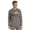 Rock & Roll Denim Men's Desert Graphic Grey Long Sleeve T-Shirt P8-2622 -Rock & Roll P8 2622