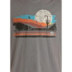 Rock & Roll Denim Men's Desert Graphic Grey Long Sleeve T-Shirt P8-2622 -Rock & Roll P8 2622 A