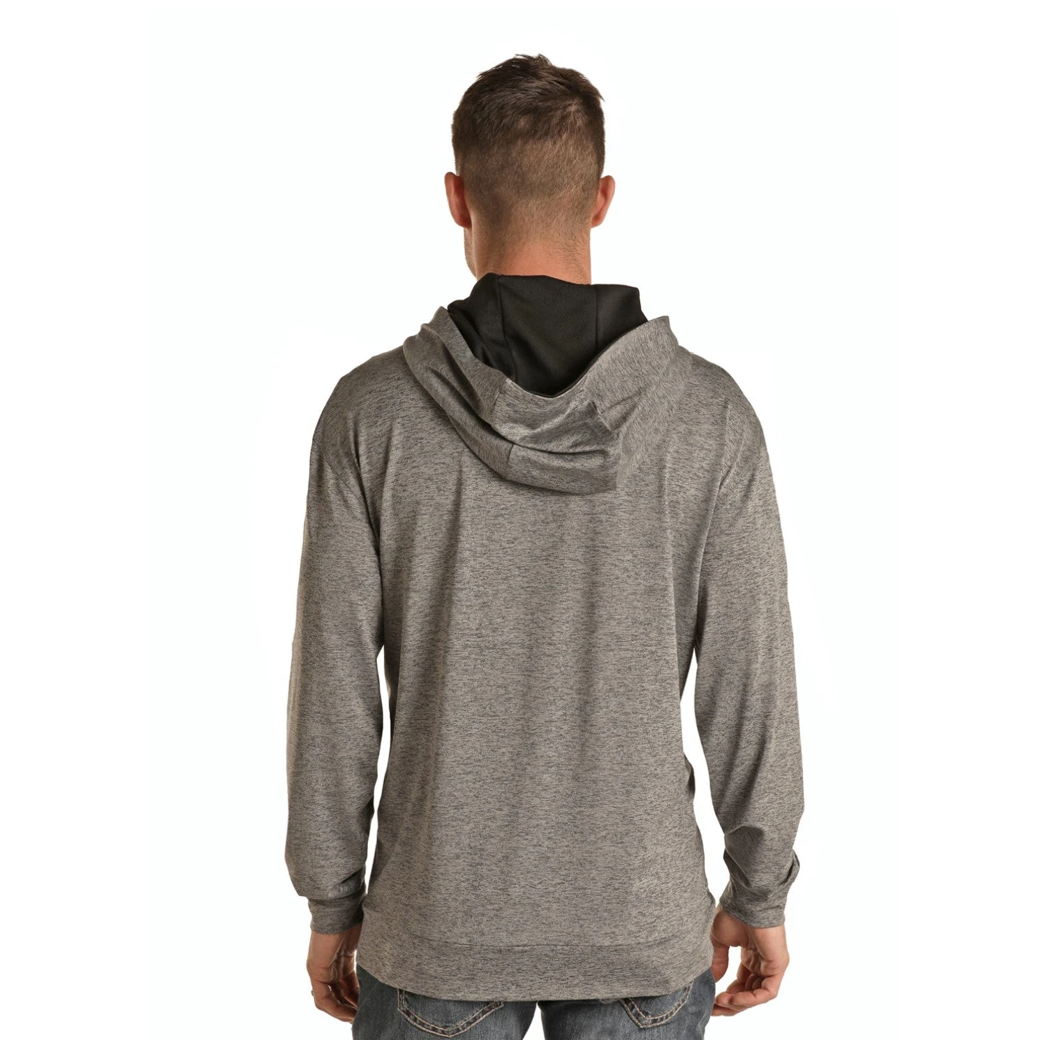 Rock & Roll Denim® Men's Logo Grey Long Sleeve Hoodie P8H1532 4 Rock & Roll Denim® Men's Logo Grey Long Sleeve Hoodie P8H1532 - Image 2