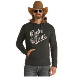 Rock & Roll Denim Men's Dale Brisby Black Graphic Hoodie P8H2621