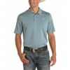 Rock & Roll Cowboy Men's Short Sleeve Sky Blue Polo P9P8017-48