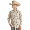 Rock & Roll® Youth Boy's Aztec Poplin Print Snap Shirt RRBSOSRZ11-12 -Rock & Roll RRBSOSRZ11 12