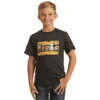 Rock & Roll Denim Kid's Bull Skull Graphic Black T-Shirt RRBT21R060-01 -Rock & Roll RRBT21R060 01 1