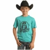 Rock & Roll Cowboy® Youth Boy's Turquoise Graphic T-Shirt RRBT21R0J3 -Rock & Roll RRBT21R0J3