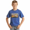 Rock & Roll Cowboy® Youth Boy's Blue Graphic T-Shirt RRBT21RZMC-44 -Rock & Roll RRBT21RZMC 44