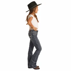Rock & Roll® Youth Girl's Ivory Embroidery Bootcut Jeans RRGD4MRZPP-203 -Rock & Roll RRGD4MRZPP 203 2