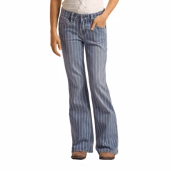 Rock & Roll Denim® Youth Girl's Pinstripe Bootcut Trousers RRGD5MRZSX