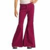 Rock & Roll® Youth Girl's Burgundy Button Bell Jeans RRGD7PRZR8-62 -Rock & Roll RRGD7PRZR8 62