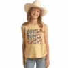 Rock & Roll Denim® Girl's Howdy Fringed Yellow Tank Top RRGT20R110 -Rock & Roll RRGT20R110