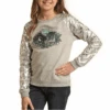 Rock & Roll Cowgirl® Youth Girl's Foil Cheetah Pullover RRGT91R0IG -Rock & Roll RRGT91R0IG