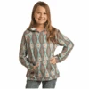 Rock & Roll® Youth Girls Aztec Printed Chocolate Hoodie RRGT94R04E-20 -Rock & Roll RRGT94R04E 20