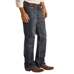 Rock N Roll Cowboy Men's Double Barrel Straight Dark Vintage Jean 11 Rock N Roll Cowboy Men's Double Barrel Straight Dark Vintage Jean -Rock & Roll RRMD0SRZPF 3