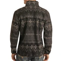 Rock N Roll Cowboy Men's 1/4 Zip Aztec Printed Berber Pullover -Rock & Roll RRMO91RZWZ 3