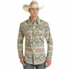 Rock & Roll Cowboy® Men's Aztec Print Aqua Button Up Shirt RRMSOSR0Q4 2 Rock & Roll Cowboy® Men's Aztec Print Aqua Button Up Shirt RRMSOSR0Q4 -Rock & Roll RRMSOSR0Q4
