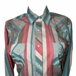 Rock & Roll Denim® Men's Serape Stripe Jade Button Down Shirt RRMSOSR0Q6 -Rock & Roll RRMSOSR0Q6c
