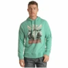 Rock & Roll® Men's Turquoise Bull Skull Graphic Hoodie RRMT94R05Y-86 -Rock & Roll RRMT94R05Y 86