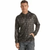 Rock & Roll Cowboy® Men's Cactus Print Black Hoodie RRMT94R06M-01 -Rock & Roll RRMT94R06M 01
