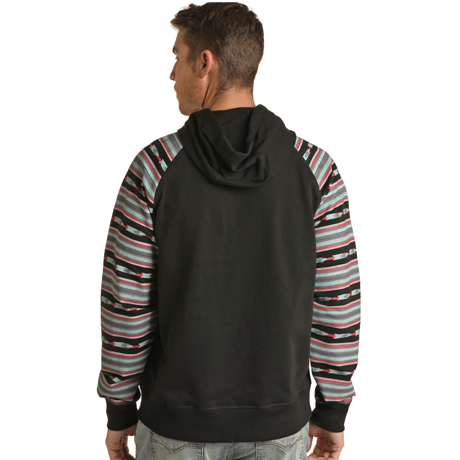 Rock & Roll Cowboy® Men's Sleeve Printed Black Hoodie RRMT94R0JB 4 Rock & Roll Cowboy® Men's Sleeve Printed Black Hoodie RRMT94R0JB - Image 2