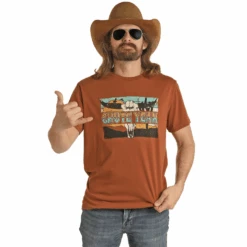 Rock & Roll® Unisex "CHUTE YEAH" Dale Brisby Rust T-Shirt RRUT21R06A-90