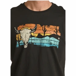 Rock & Roll Cowboy® Unisex Black Western Graphic T-Shirt RRUT21R0IS -Rock & Roll RRUT21R0IS 2