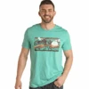 Rock & Roll Cowboy® Unisex Turquoise Graphic T-Shirt RRUT21R0IU -Rock & Roll RRUT21R0IU 1