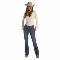 Rock & Roll Denim® Ladies Mid-Rise Dark Wash Vintage Jeans RRWD4MR0MN