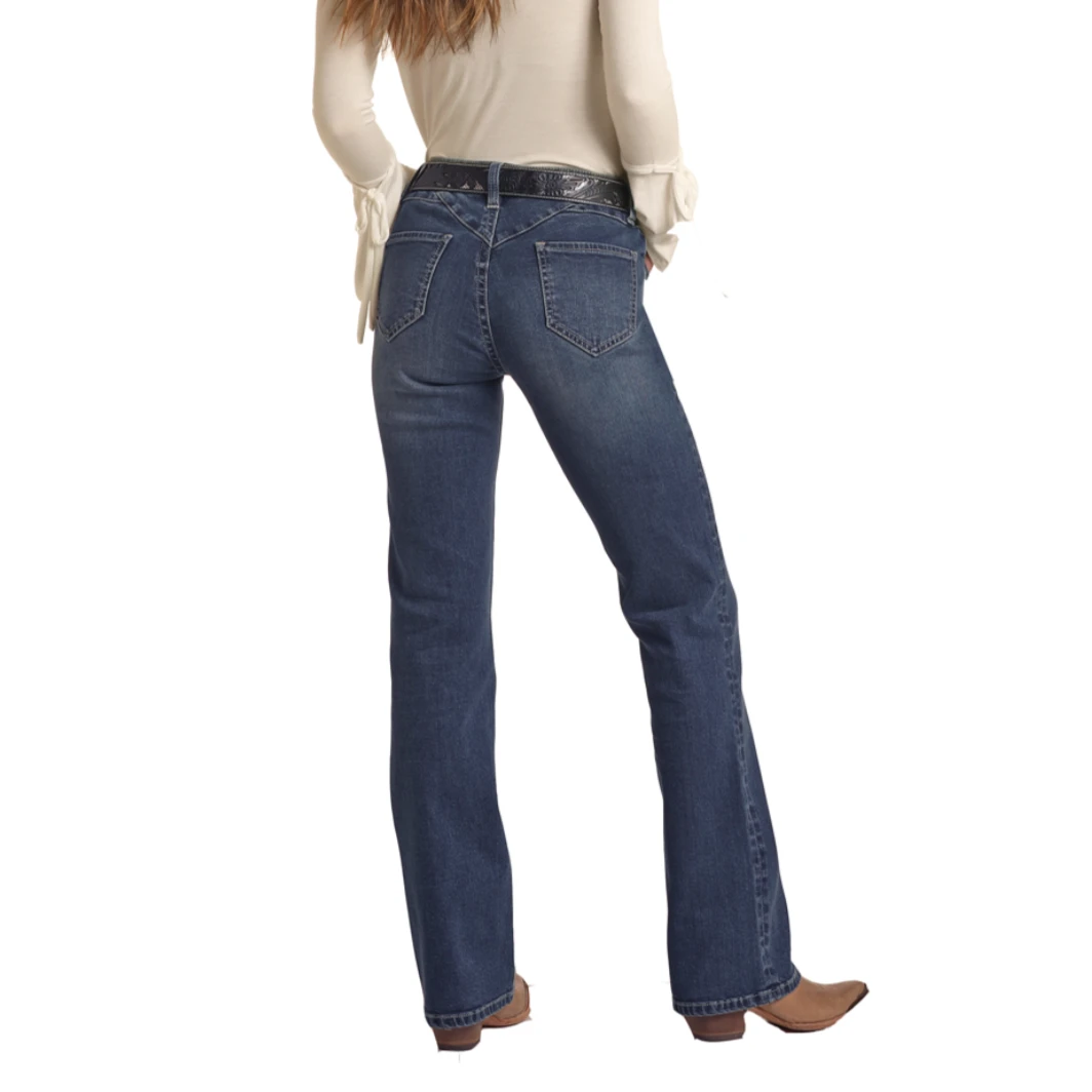 Rock & Roll Denim® Ladies Mid-Rise Dark Wash Vintage Jeans RRWD4MR0MN 5 Rock & Roll Denim® Ladies Mid-Rise Dark Wash Vintage Jeans RRWD4MR0MN - Image 3