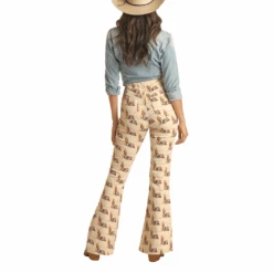 Rock & Roll® Ladies Pull On Western Print Beige Flares RRWD6PRZUB -Rock & Roll RRWD6PRZUB 2