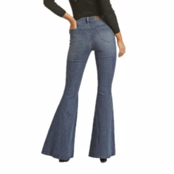 Rock & Roll Denim® Ladies Striped Medium Wash Bell Bottom Jeans RRWD7HR0GY -Rock & Roll RRWD7HR0GYad