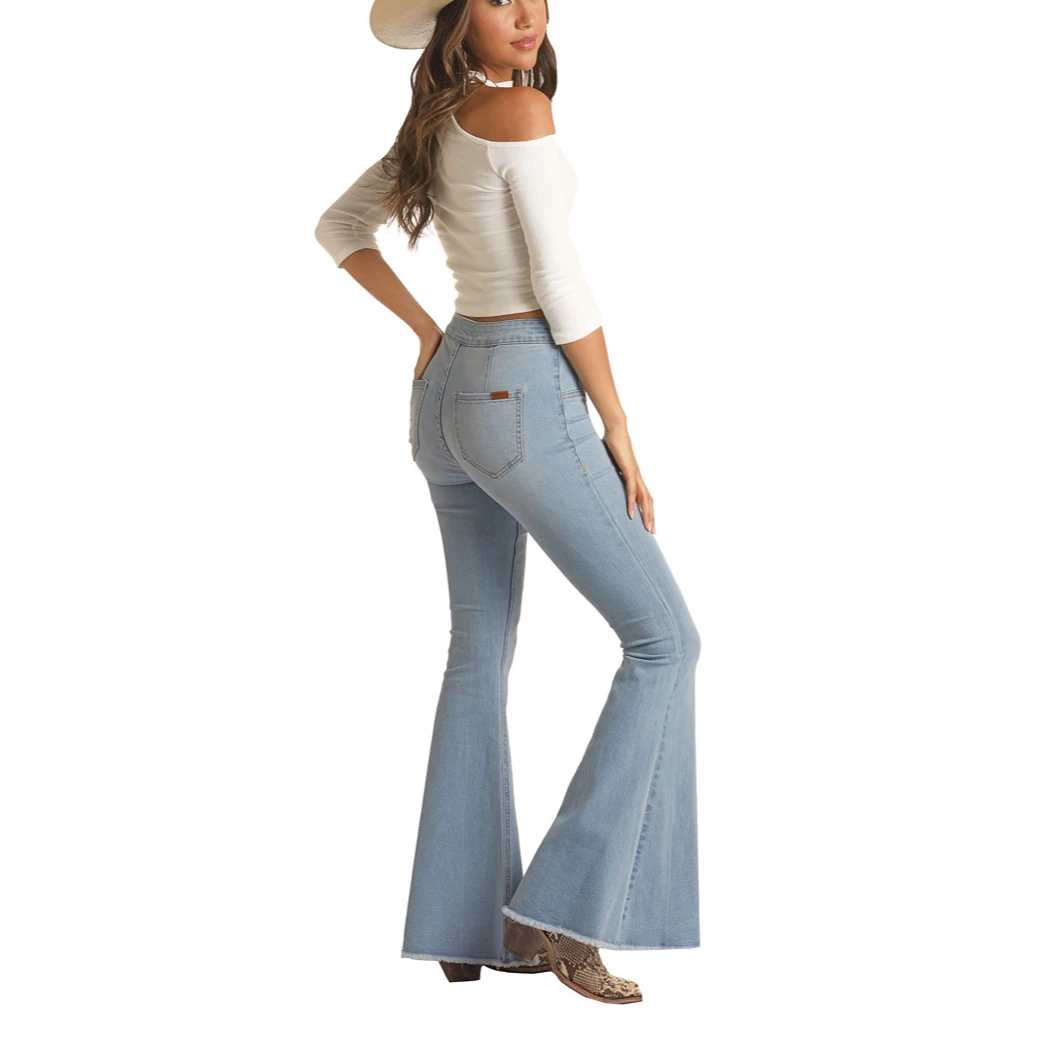 Rock & Roll Denim® Ladies Multi Dart Bargain Button Bell RRWD7PRZU8 4 Rock & Roll Denim® Ladies Multi Dart Bargain Button Bell RRWD7PRZU8 - Image 2