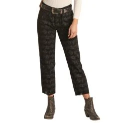 Rock & Roll Denim Women's Desert Print Cropped Jeans -Rock & Roll RRWD9HR0FB 2