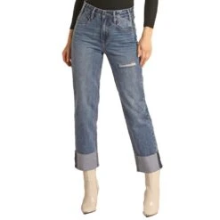 Rock & Roll Denim Indigo Cropped Jeans -Rock & Roll RRWD9HR0GU 2