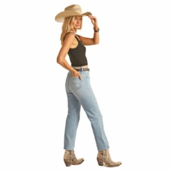 Rock & Roll® Ladies Distressed Straight Crop Light Wash Jeans RRWD9HRZTP 6 Rock & Roll® Ladies Distressed Straight Crop Light Wash Jeans RRWD9HRZTP -Rock & Roll RRWD9HRZTP 1