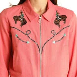 Rock & Roll Denim Women's Retro Western Bomber Shirt Jacket -Rock & Roll RRWSOSR0ZK 03