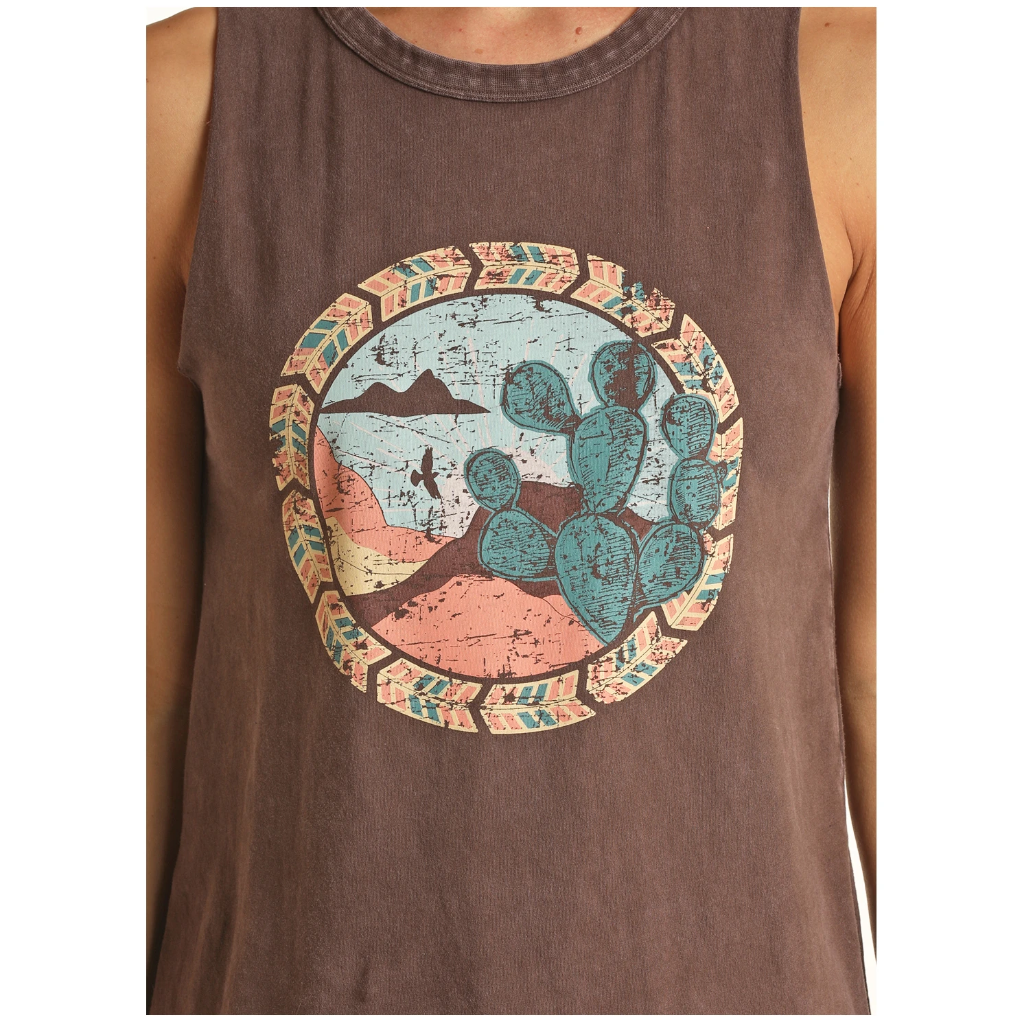 Rock & Roll® Ladies Western Graphic Brown Tank Top RRWT20R04Z-24 4 Rock & Roll® Ladies Western Graphic Brown Tank Top RRWT20R04Z-24 - Image 2