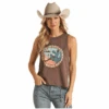 Rock & Roll® Ladies Western Graphic Brown Tank Top RRWT20R04Z-24 1 Rock & Roll® Ladies Western Graphic Brown Tank Top RRWT20R04Z-24 -Rock & Roll RRWT20R04Z 24