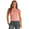Rock & Roll Denim® Ladies Muave Rose Ribbed Studded Tank Top RRWT20R0Z9-66 -Rock & Roll RRWT20R0Z9 66a