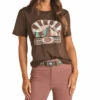 Rock & Roll® Ladies Mountain Graphic Brown T-Shirt RRWT21R04Y-24 -Rock & Roll RRWT21R04Y 24