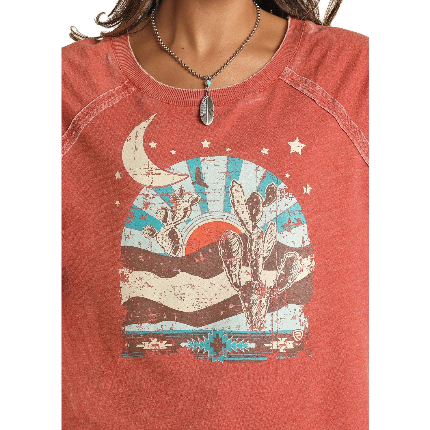 Rock & Roll® Ladies Graphic Rust Pullover RRWT91R054-90 4 Rock & Roll® Ladies Graphic Rust Pullover RRWT91R054-90 - Image 2