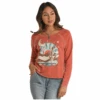 Rock & Roll® Ladies Graphic Rust Pullover RRWT91R054-90 -Rock & Roll RRWT91R054 90