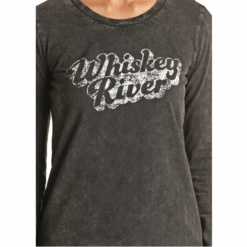 Rock & Roll Cowgirl® Whiskey River Long Sleeve Graphic T-Shirt 48T2382 -Rock & Roll Untitled21582