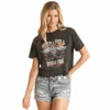 Rock & Roll® Ladies Boxy Eagle Graphic Black T-Shirt RRWT21RZNW -Rock & Roll Untitled987451321.31321