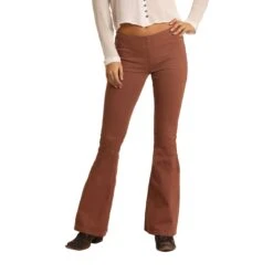 Rock & Roll Cowgirl Ladies Denim Dusty Rose Bargain Bell Jean W1P6156 -Rock & Roll W1P6156Z