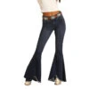 Rock & Roll Cowgirl Ladies Dark Vintage Bell Bottom Jeans WHB9766 -Rock & Roll WHB9766