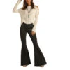 Rock & Roll Denim Ladies Black High Rise Bell Bottom Jeans WPB1656 -Rock & Roll WPB1656