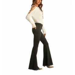 Rock & Roll Denim Ladies Black High Rise Bell Bottom Jeans WPB1656 -Rock & Roll WPB1656 A