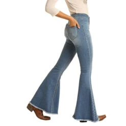 Rock & Roll Denim Ladies Bargain Bell Bottom High Rise Jeans WPB8177 -Rock & Roll WPB8177 A